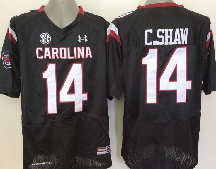 NCAA Youth South Carolina Gamecock Black #14 C Shaw jerseys->youth ncaa jersey->Youth Jersey